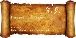 Hanzel János névjegykártya