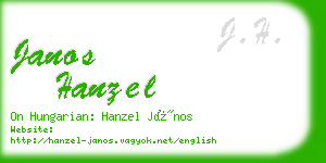 janos hanzel business card